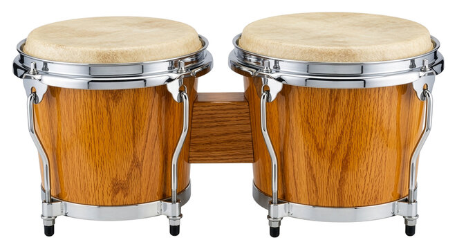 Professional Wood Bongo Drums with Chrome Hardware