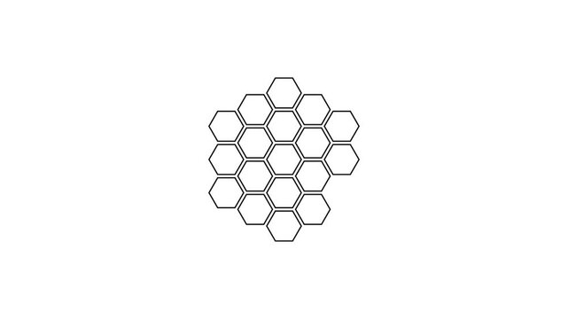 hexagonal technology grid line pattern, black style