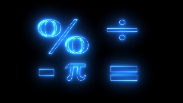 neon simple divide icon animation video