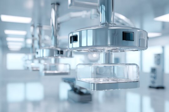 Advanced medical equipment in a modern sterile laboratory. Futuristic technology for scientific research and healthcare innovation