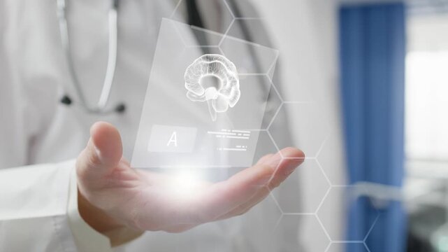Artificial Intelligence Diagnostics Interface Monitoring Brain Activity in Smart Healthcare System 4K