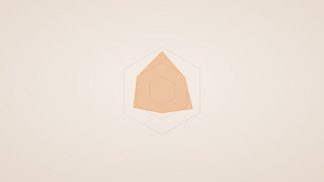 data analytics concept with an animated radar spider chart, warm beige color scheme