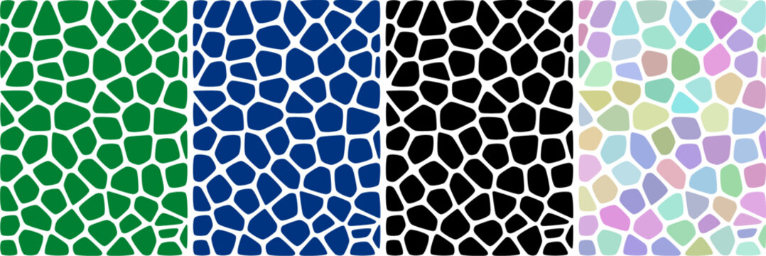 Seamless Abstract Stone Mosaic Pattern Background Set in Various Colors