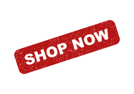 Red textured shop now rubber stamp badge for online retail sales