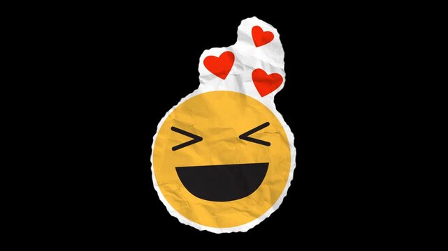 Loving Laugh Paper Emoji with Alpha channel