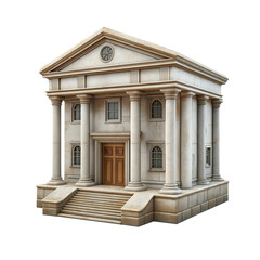 Obraz premium Classical building with columns symbolizing finance and justice