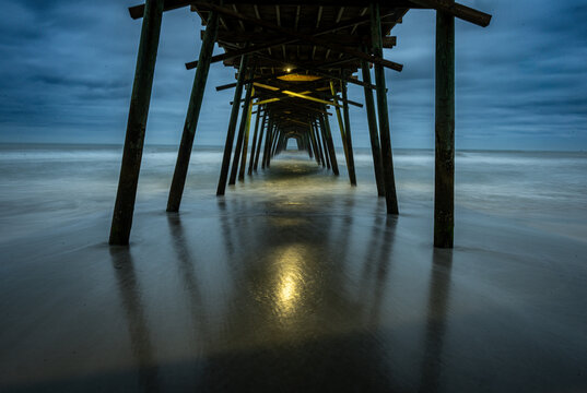 Bogue inlet pier at sunrise 