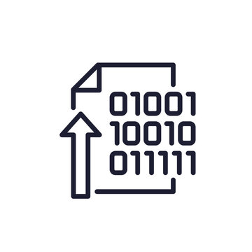 export data line icon with digital document