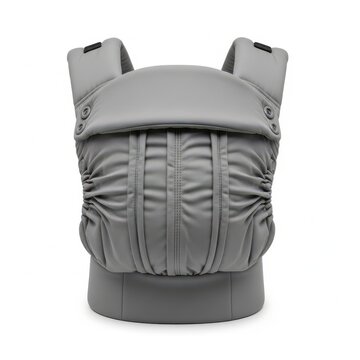 Modern ergonomic baby carrier in neutral gray with ergonomic, parenting