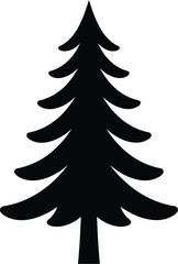 Obraz premium Simple black christmas tree vector illustration