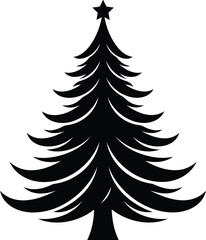 Obraz premium Simple christmas tree illustration with star topper