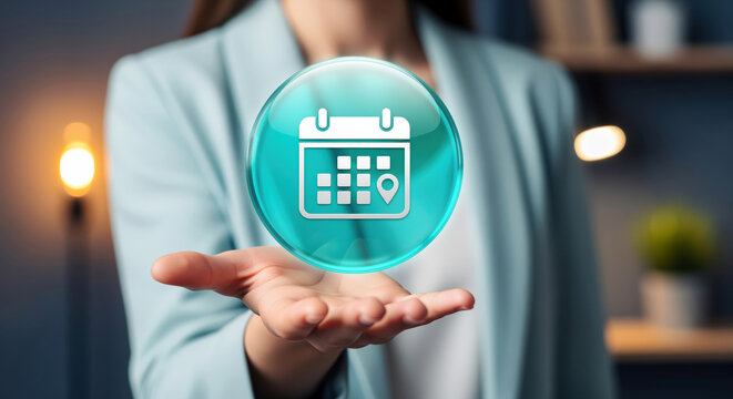 Destination calendar icon where a location pin lands on chosen dates, travel emblem of departure days and hotel stays, tour bookings and route dreams for vacation offers and trip publications