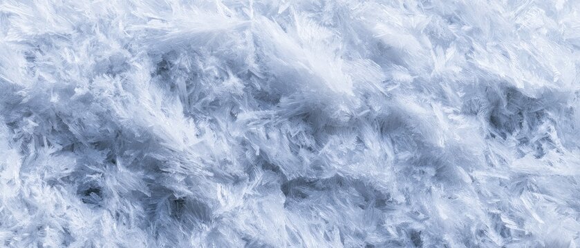Snow crystals form a dense layer on the ground during winter in a cold region