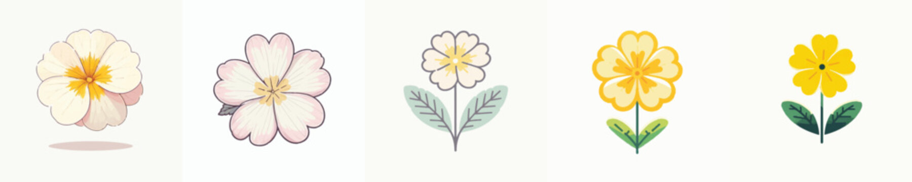 Primrose Flower Vector Illustration