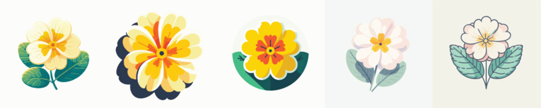 Primrose Flower Vector Illustration