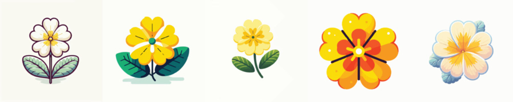 Primrose Flower Vector Illustration