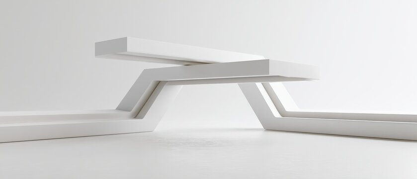 Modern white furniture piece with abstract design displayed in minimalist indoor setting