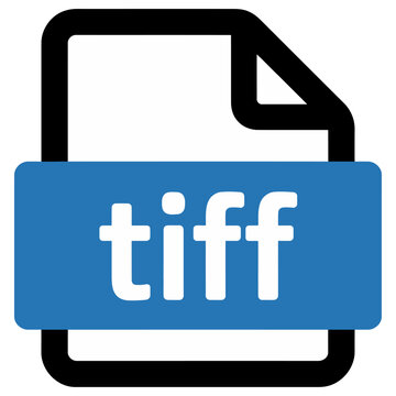 Vector graphic image of a tiff file icon with a blue label