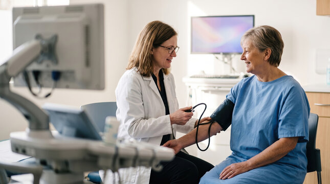 Clinician Taking Patient Blood Pressure