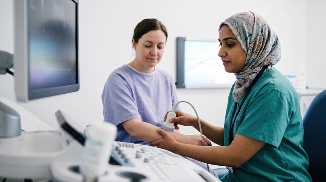 Nurse Performing Ultrasound Scan