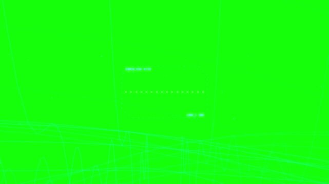 Digital terrain scanning interface with wireframe grid on green screen