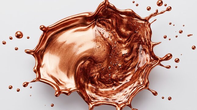 Copper metallic liquid abstract texture with flowing ripples