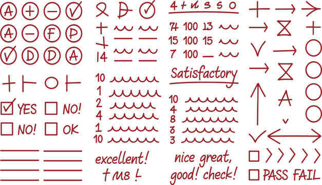 Hand Drawn Educational Symbols Numbers And Text school
