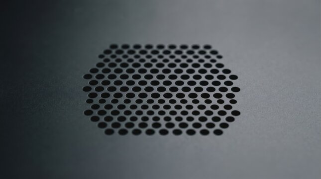 Minimal tech background with perforated metal pattern