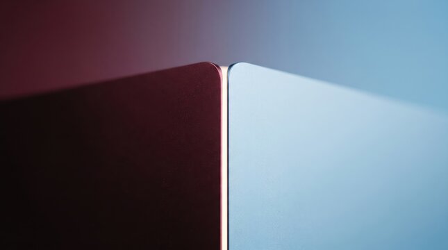 Minimal modern laptop corner detail on soft gradient background