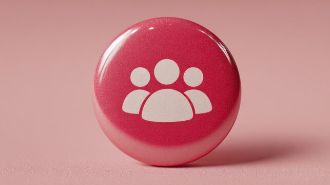 Playful pink egg with white paw social badge share icon concept for users to share fun moments and connect online