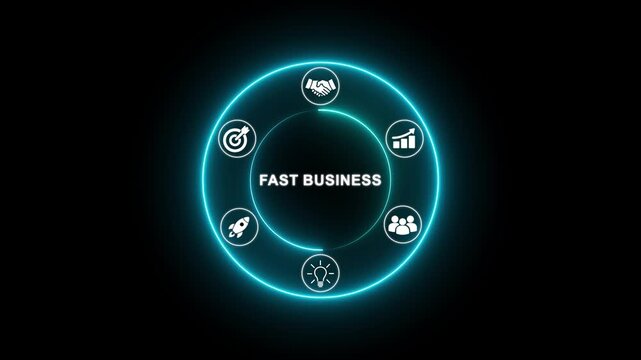 Fast business concept with Digital Icons Illustrating Modern Technology Applications in Business and Industry. Business, Technology, Internet and network concept