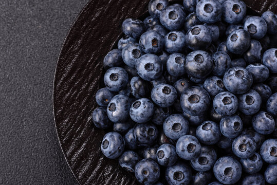 Fresh, ripe, and juicy wild blueberries as an ingredient for vegetarian dishes