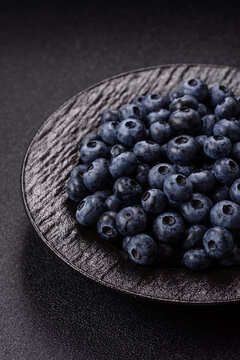 Fresh, ripe, and juicy wild blueberries as an ingredient for vegetarian dishes