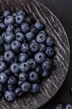 Fresh, ripe, and juicy wild blueberries as an ingredient for vegetarian dishes