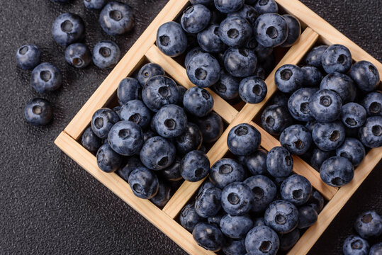 Fresh, ripe, and juicy wild blueberries as an ingredient for vegetarian dishes