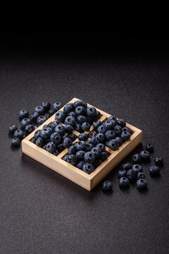Fresh, ripe, and juicy wild blueberries as an ingredient for vegetarian dishes