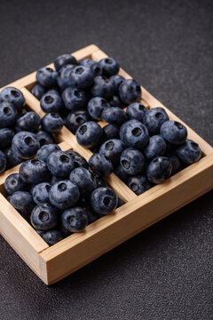 Fresh, ripe, and juicy wild blueberries as an ingredient for vegetarian dishes