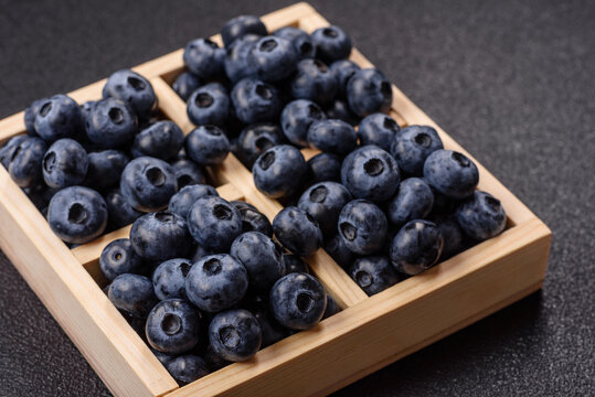 Fresh, ripe, and juicy wild blueberries as an ingredient for vegetarian dishes