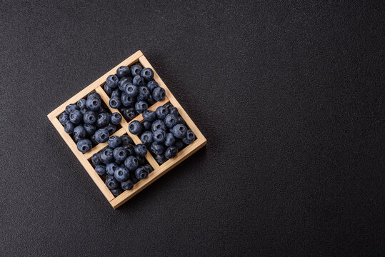 Fresh, ripe, and juicy wild blueberries as an ingredient for vegetarian dishes
