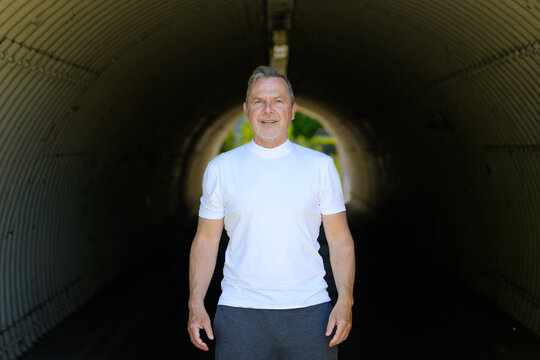 Relaxed Mature Man Urban Portrait