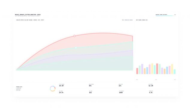 Motion Graph Showing Growth and Decline Trends in Data Visualization for Business Analysis.