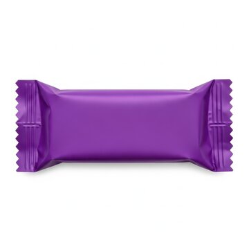 Blank purple wrapped chocolate bar isolated with chocolate packaging isolated