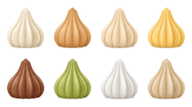 eight traditional indian modak varieties illustrated in a clean grid isolated on white background for festive packaging branding menus and ganesh chaturthi design