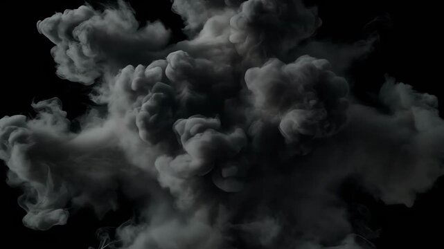 Explosion Expanding in Stages Against Black Background Cinematic Motion