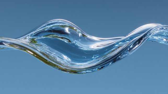 Dynamic wave representation featured in a synthetic content stream icon concept for current generation data flow