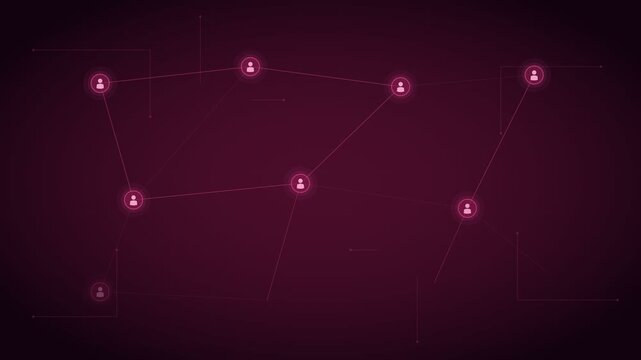 Pink Circuit Board People Tech Connection Glow 4K Loop