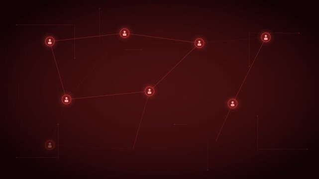 Red Circuit Board People Tech Connection Glow 4K Loop