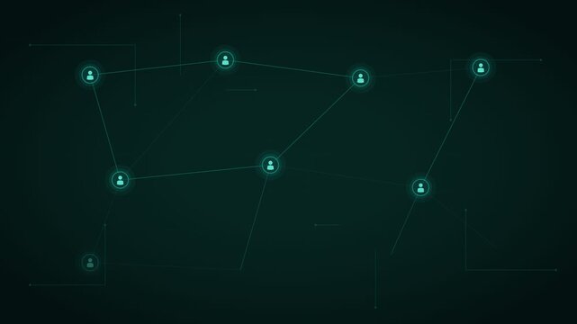 Teal Circuit Board People Tech Connection Glow 4K Loop