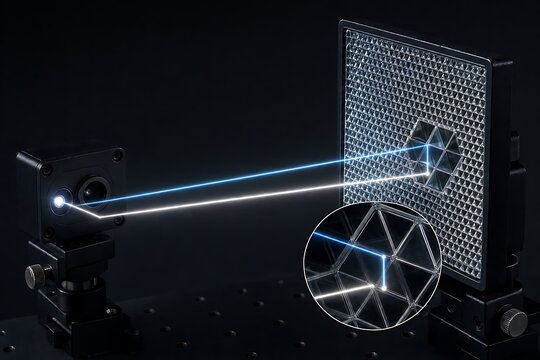 Microprism Surface Retroreflecting Directed Light Back Toward Original Source