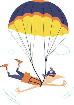 Happy skydiver man